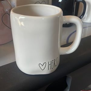 Rae Dunn white hers mug with a heart